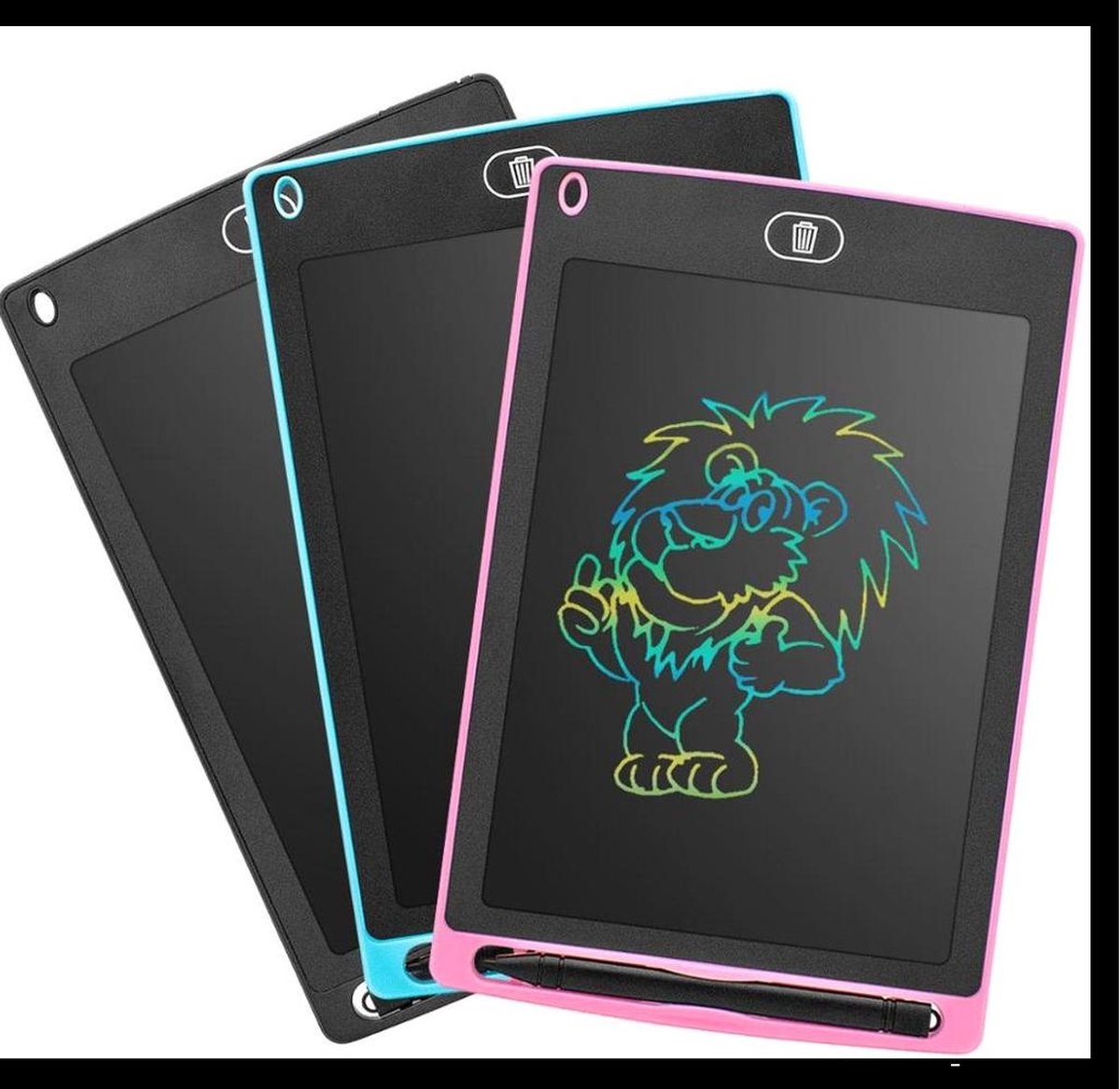 LCD - ZWARTE kleuren tekenbord kinderen | tekentablet | educatief | creatief | speelgoed voor onderweg | drawing tablet kids | children drawing tab | creative